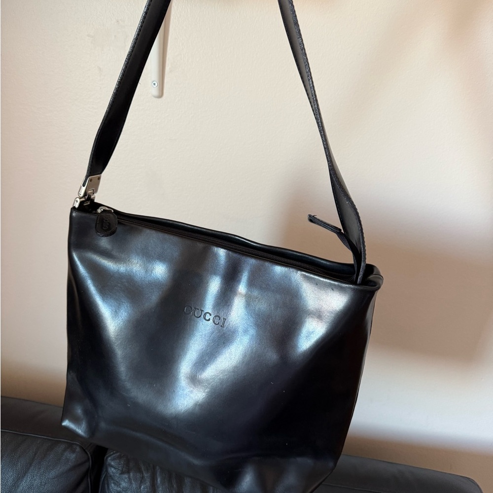 Black Leather Shoulder Bag